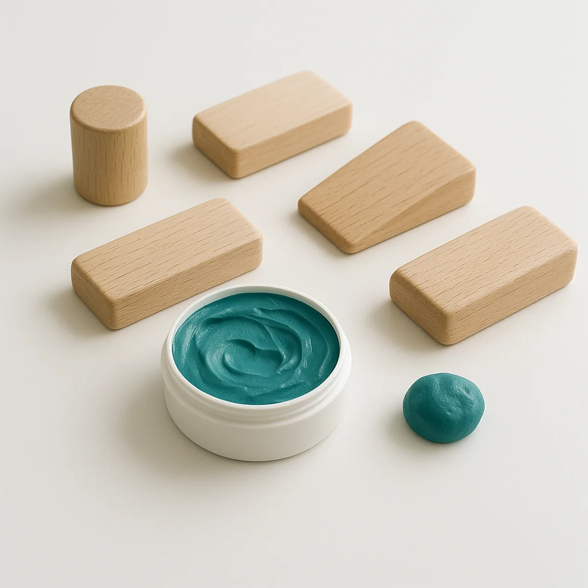 Handtherapie-Material auf einem hellen Tisch